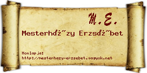 Mesterházy Erzsébet névjegykártya