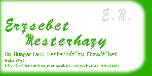 erzsebet mesterhazy business card